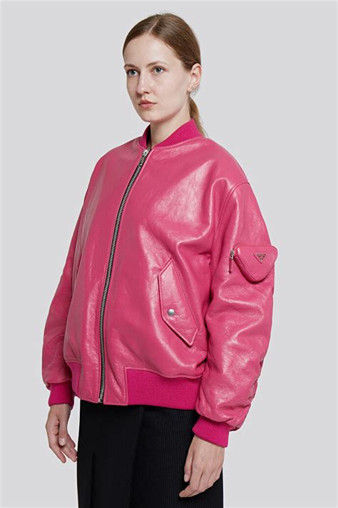 ebay prada leather jacket|pink Prada bomber jacket.